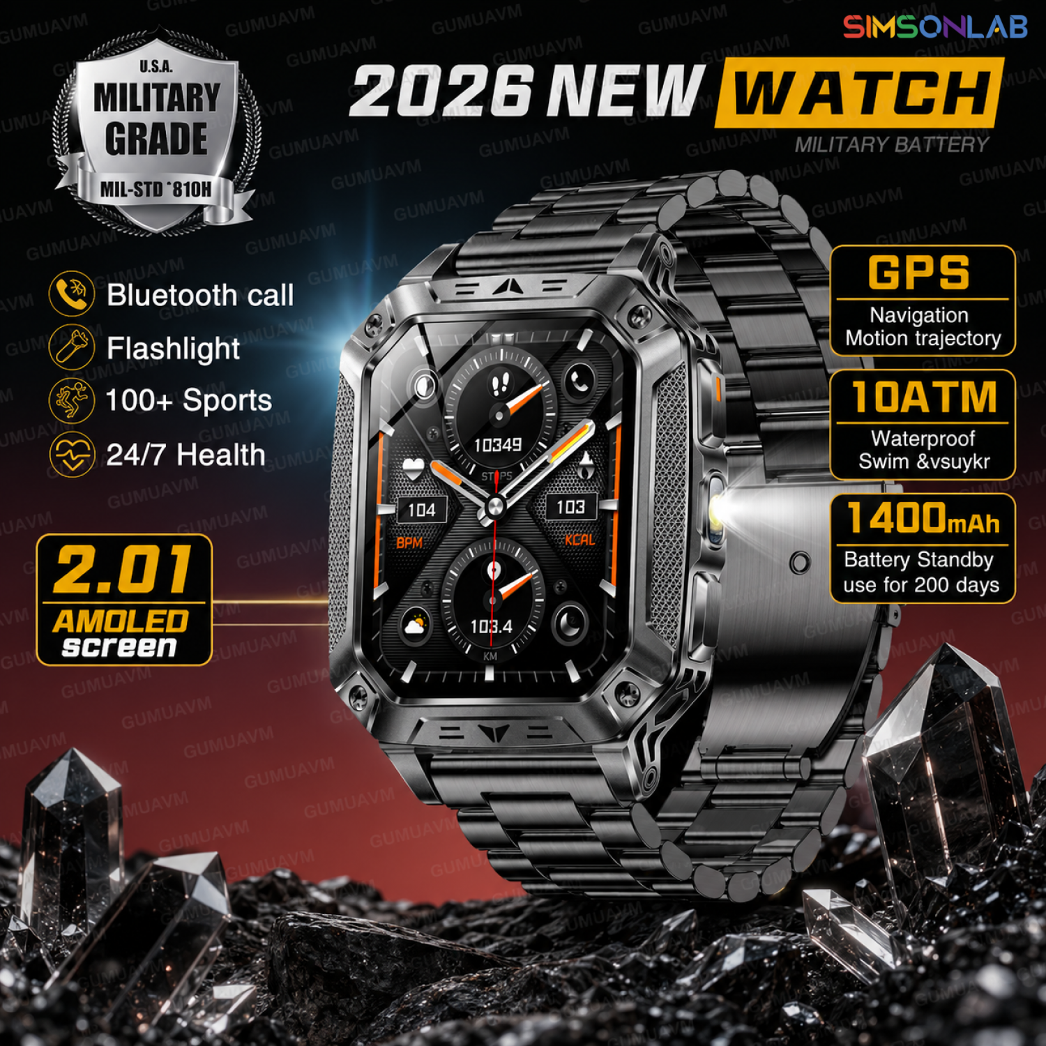 Outdoor Power Unlimited - 2026 New WATCH 1400mAh Military GPS