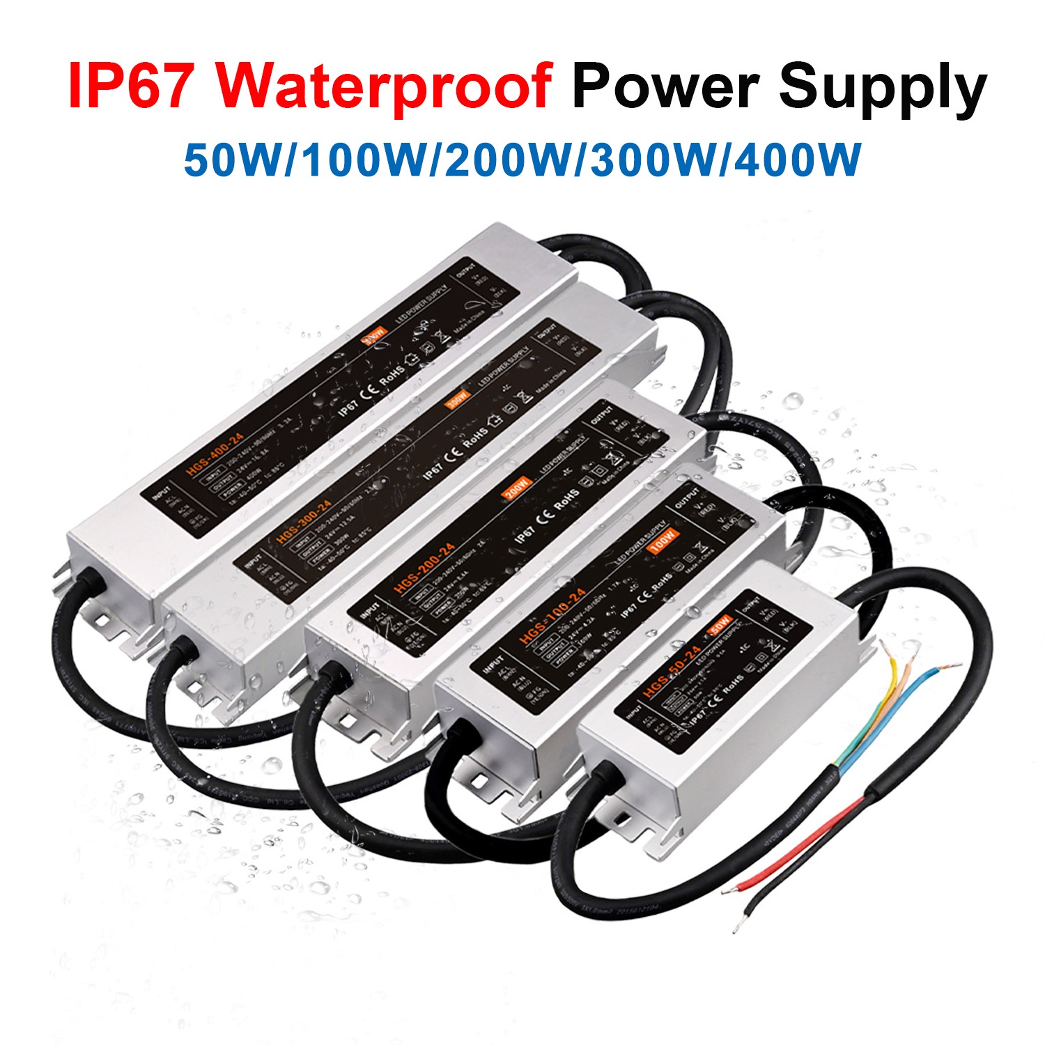 Outdoor Power Transformer - IP67 Waterproof LED Driver AC 200V-240V