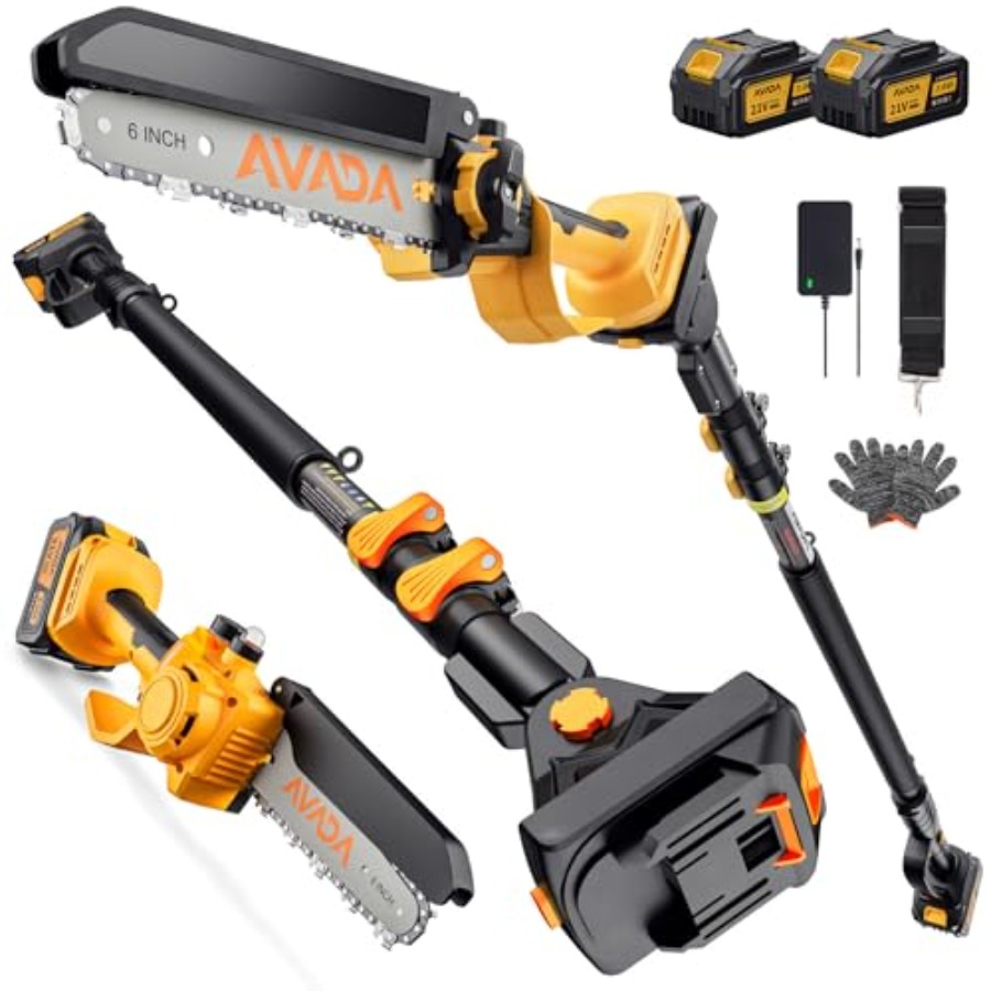 Pole Saw Cordless - Tree trimming pruning: aluminum pole saw