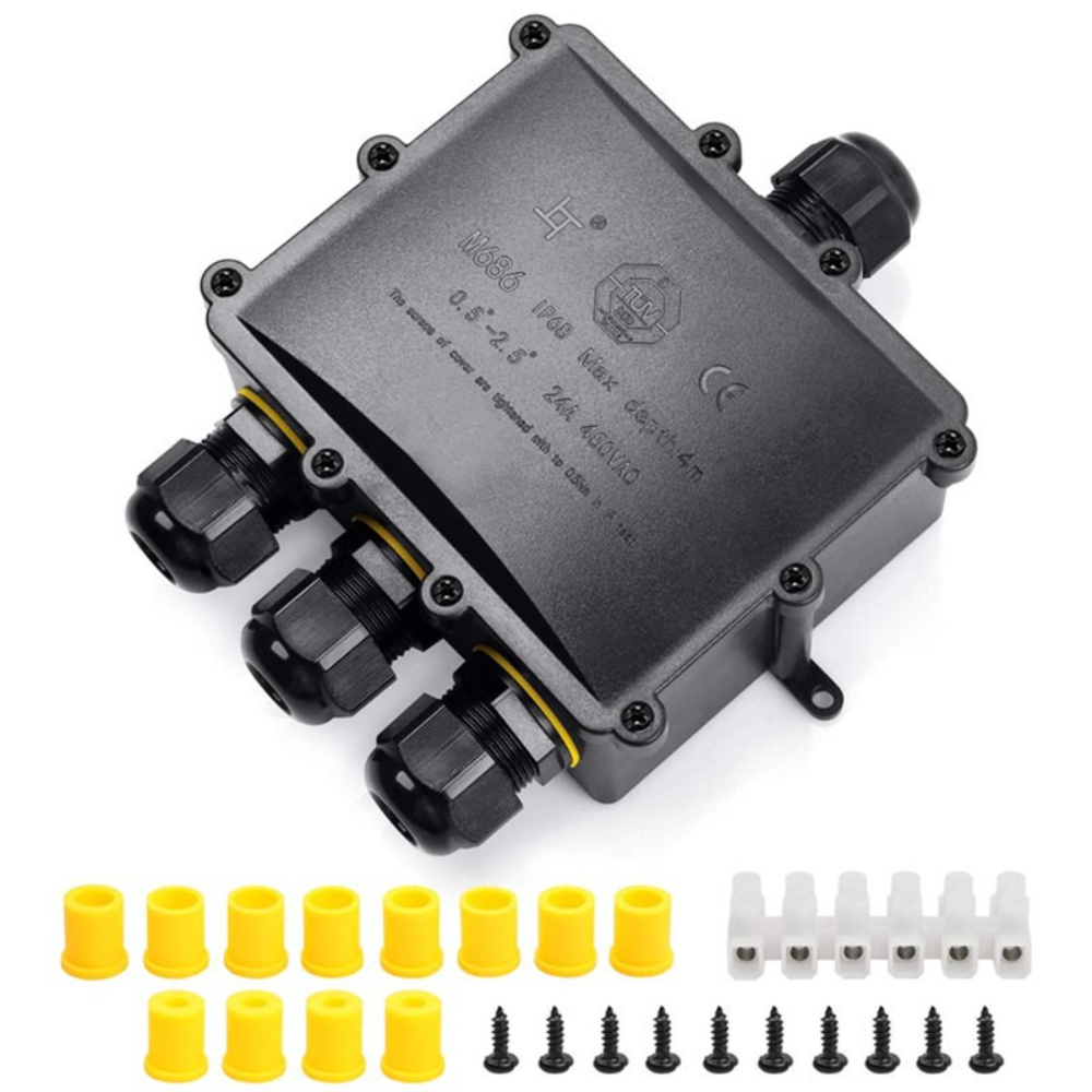 4Way 1In3Out IP68 Waterproof 4 - Outdoor Power Cable Junction Box recensione e prezzo