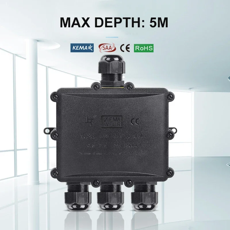 4Way 1In3Out IP68 Waterproof 4 - Outdoor Power Cable Junction Box recensione e prezzo