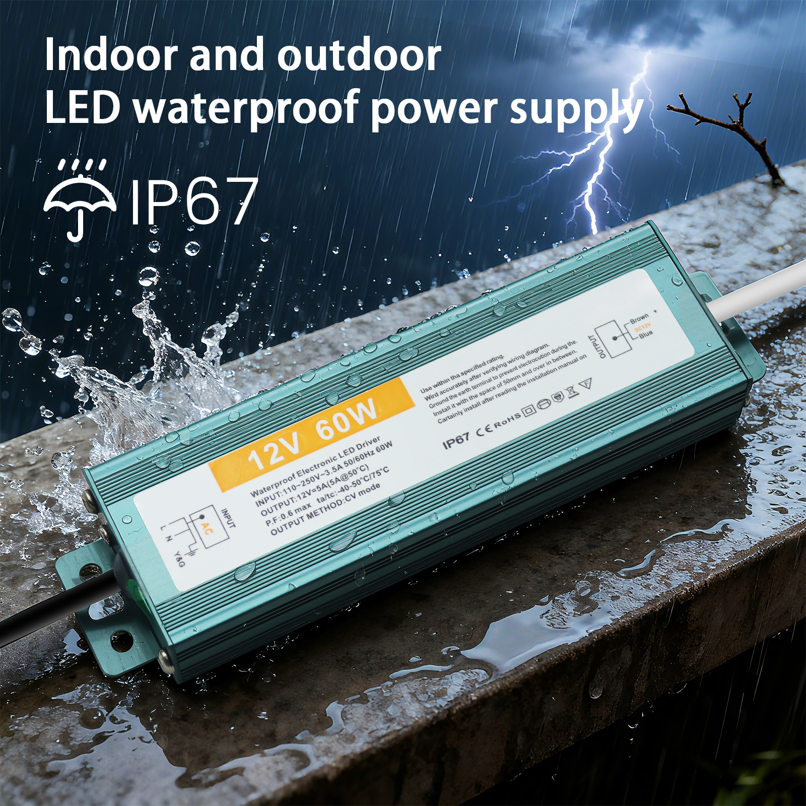 AC/DC Waterproof LED Power Sup - Outdoor Power Transformer recensione e prezzo