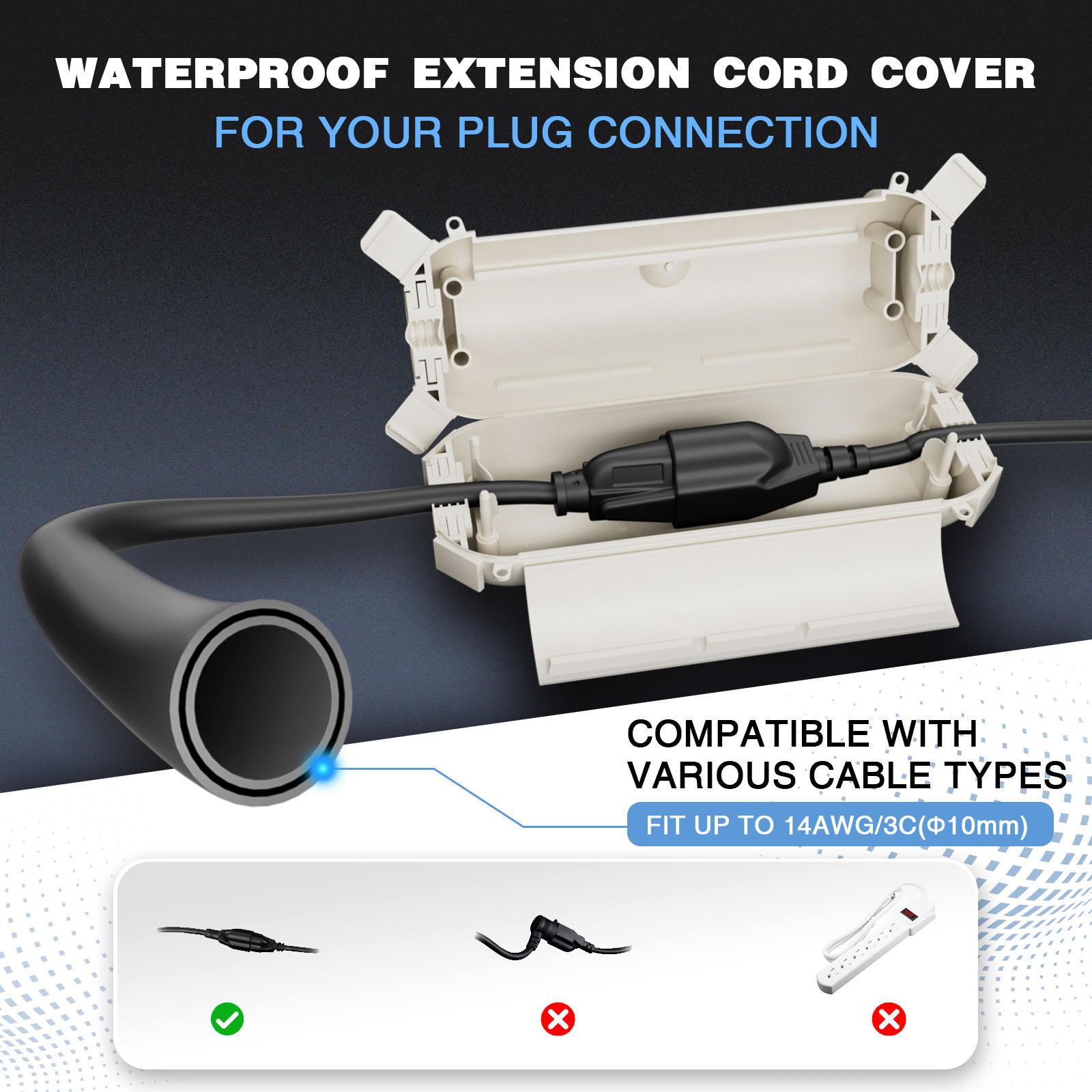 2 Pack Waterproof Outdoor Conn - Extension Cord Outdoor recensione e prezzo