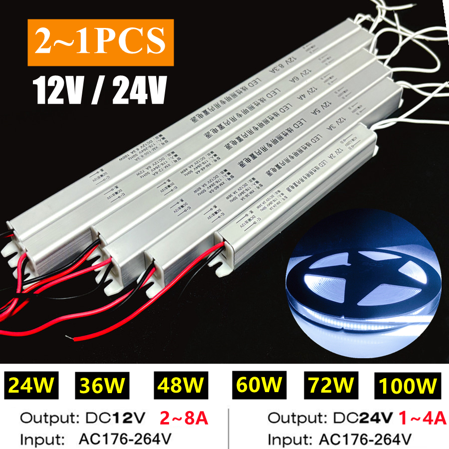 2~1PCS 12V 24V Strip Power Sup - Outdoor Power Transformer recensione e prezzo