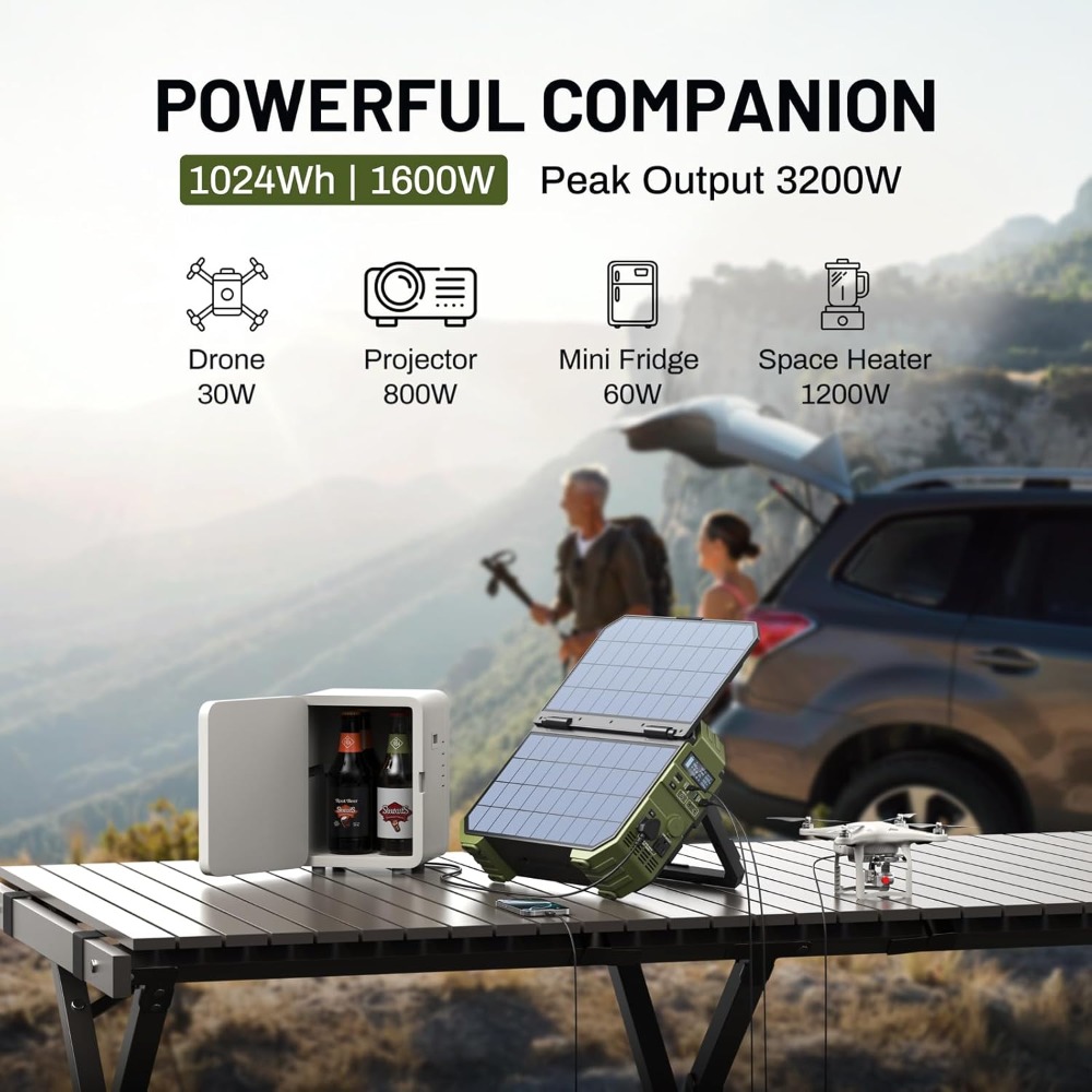 1600W Portable Power Station w - Panel Power Outdoor recensione e prezzo