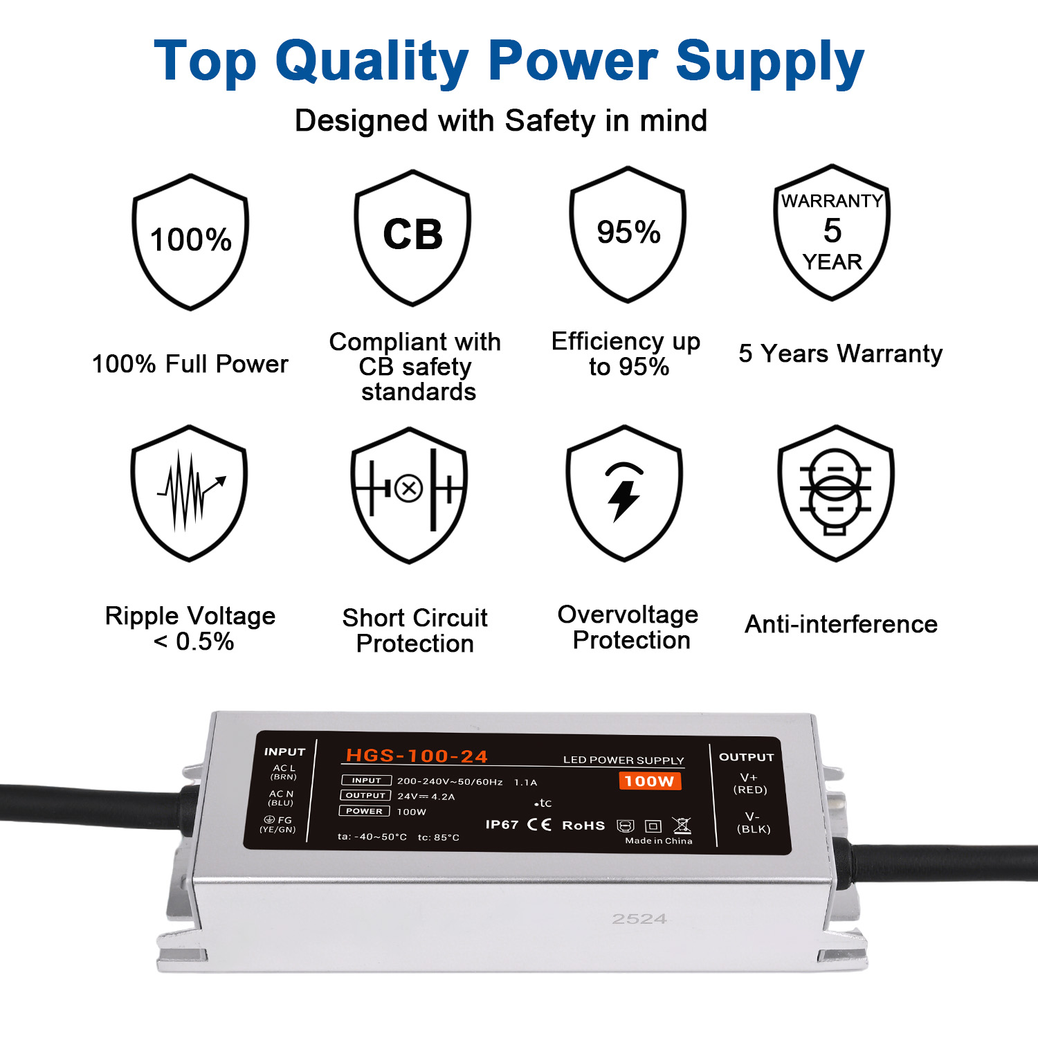 IP67 Waterproof LED Driver AC  - Outdoor Power Transformer recensione e prezzo