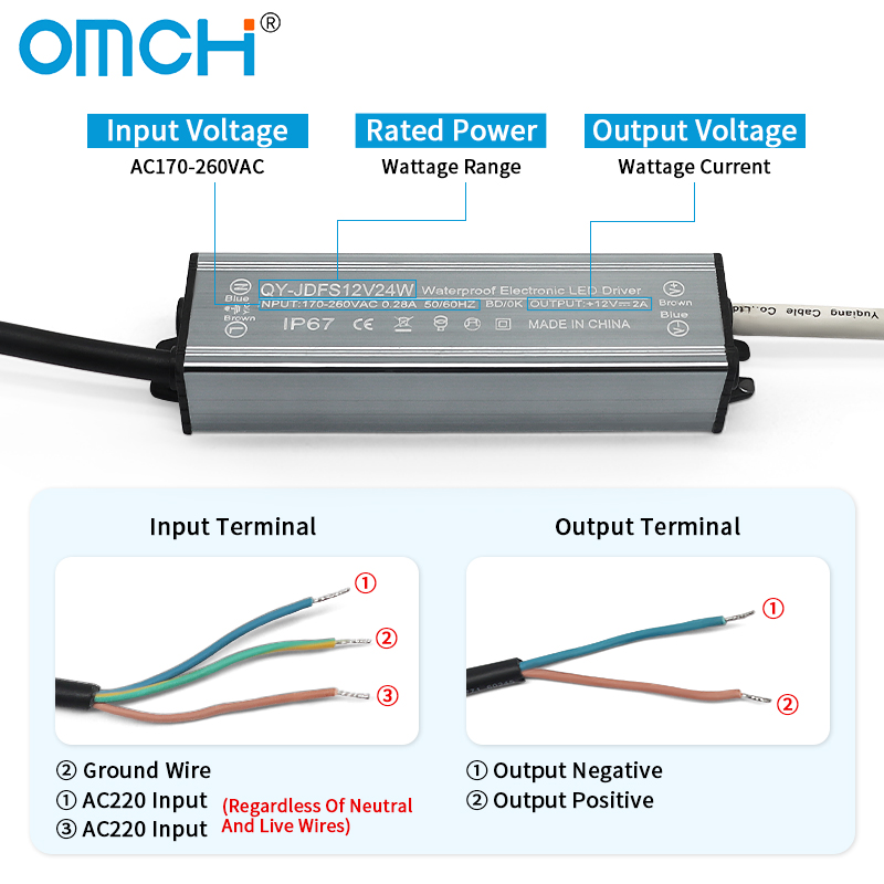 OMCH IP67 Waterproof Power Sup - Outdoor Power Transformer recensione e prezzo