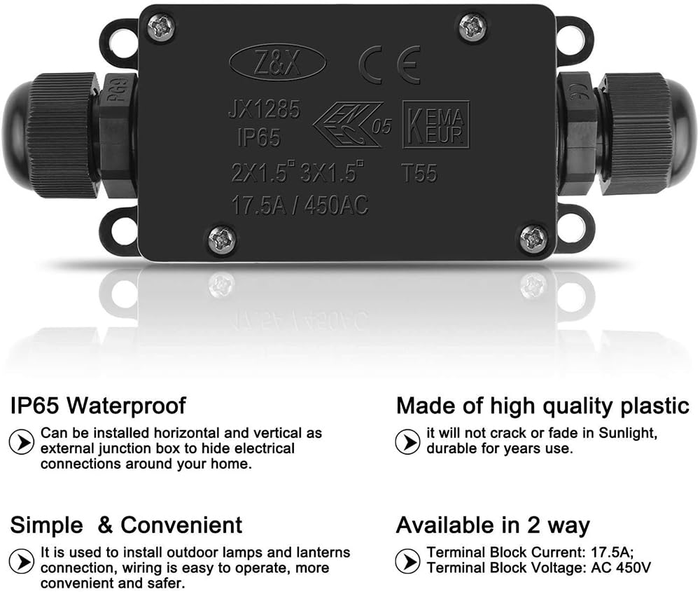 3pcs 2Way IP65 Waterproof Outd - Outdoor Power Cable Junction Box recensione e prezzo