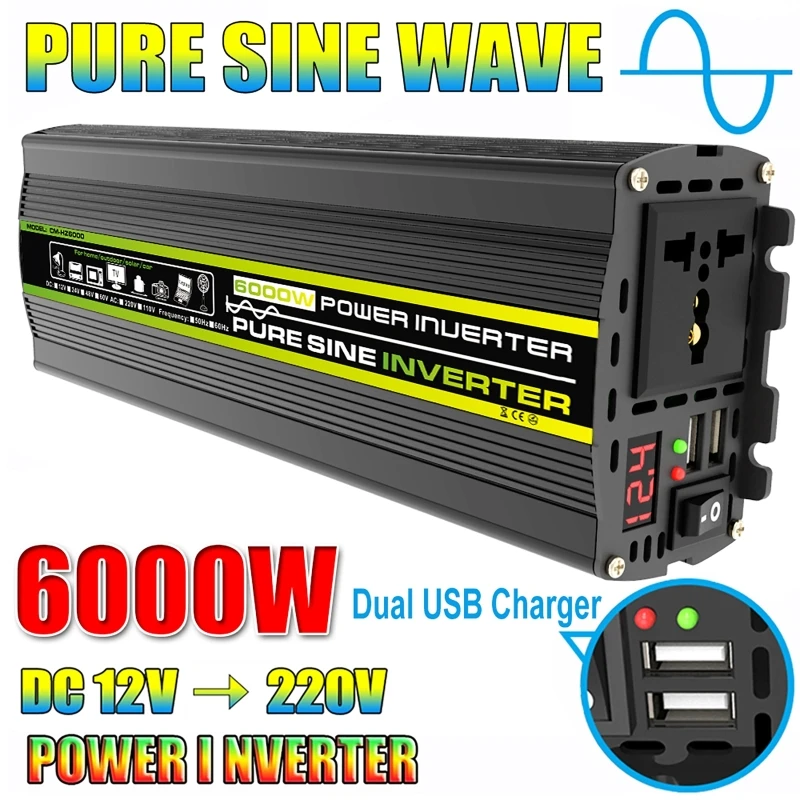 6000W DC12/24V to AC 220V Pure - Outdoor Power Transformer recensione e prezzo
