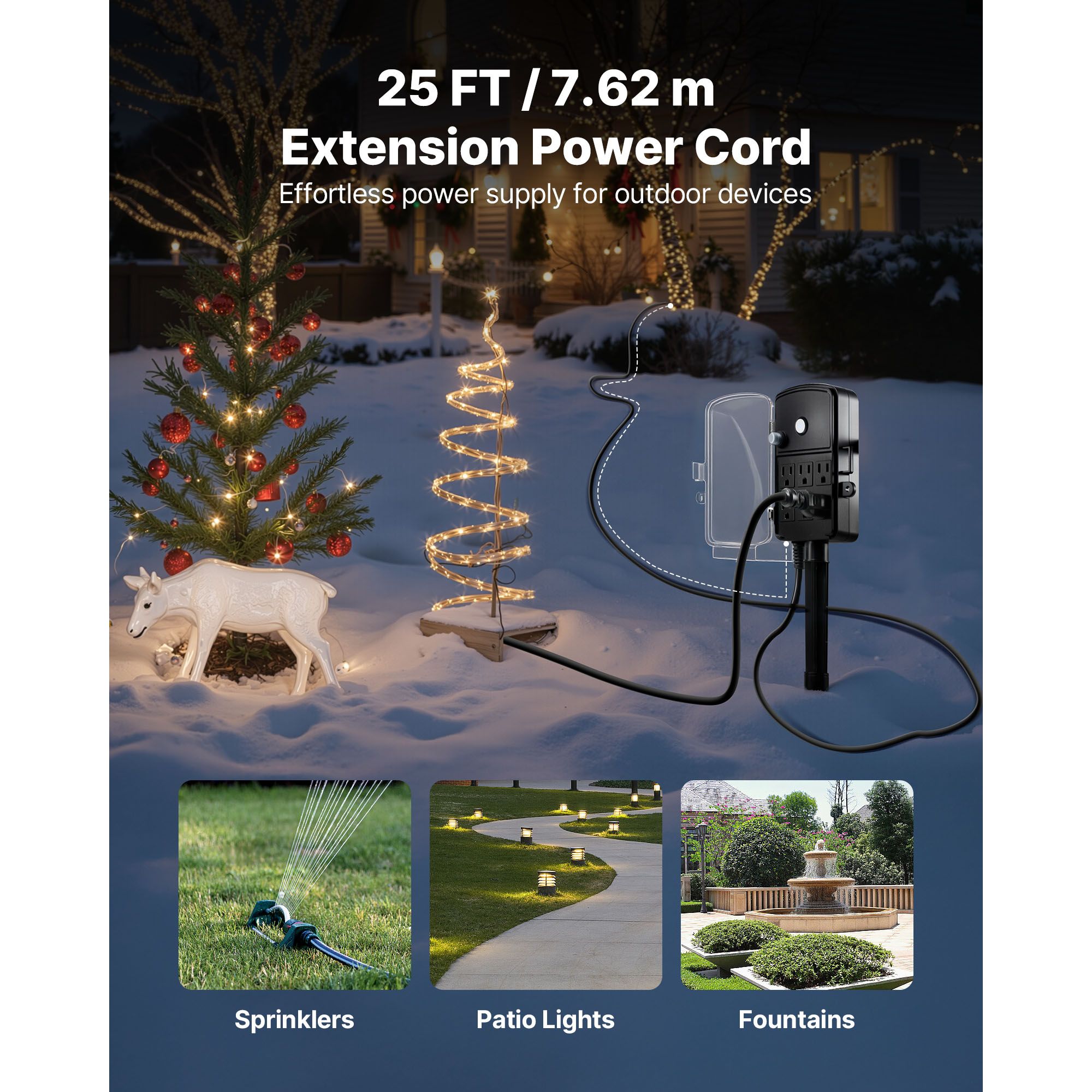 Outdoor Power Stake 25FT Exten - Extension Cord Outdoor recensione e prezzo