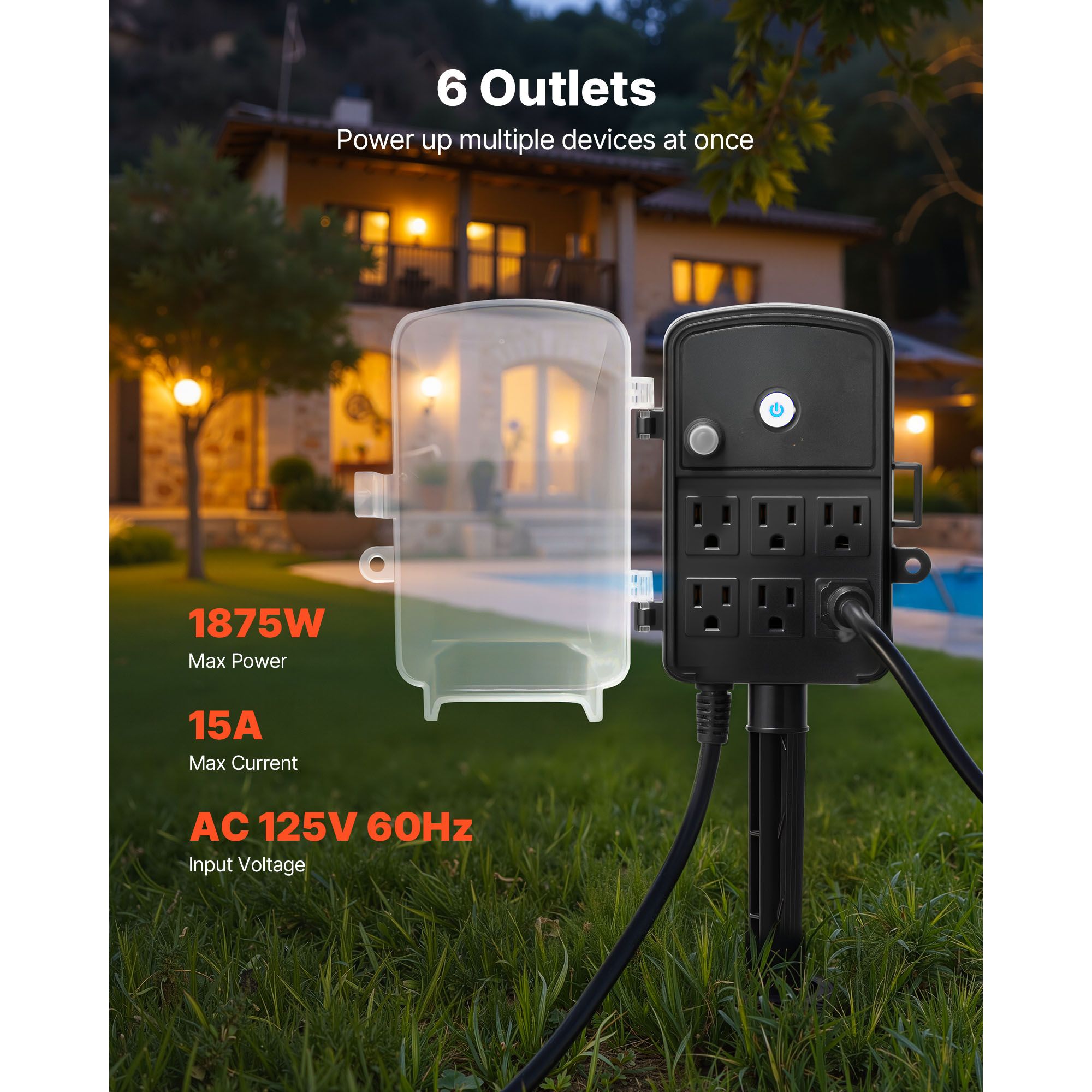Outdoor Power Stake 25FT Exten - Extension Cord Outdoor recensione e prezzo